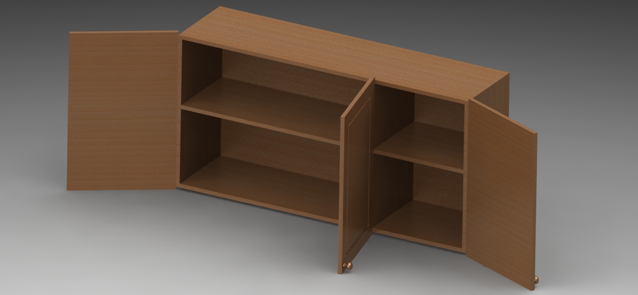 有3扇门的木质壁柜